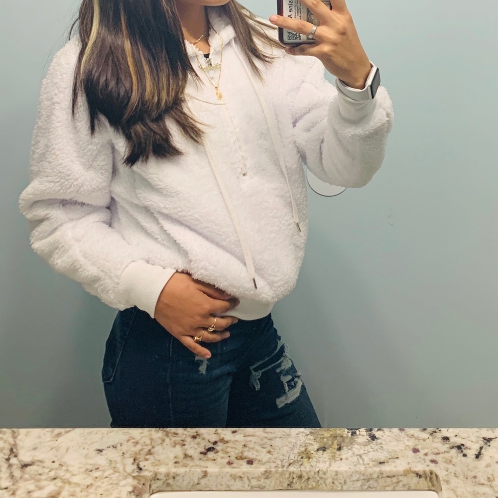 White fluffy jacket